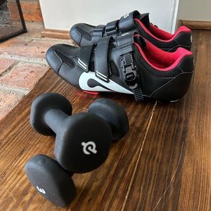 Peloton Shoes (43) and 3lb weights